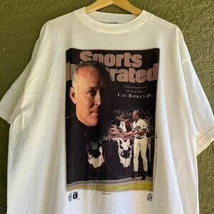 Vintage 90s Cal Ripken Jr Front Pages Men's XXL Tee Baseball Ore